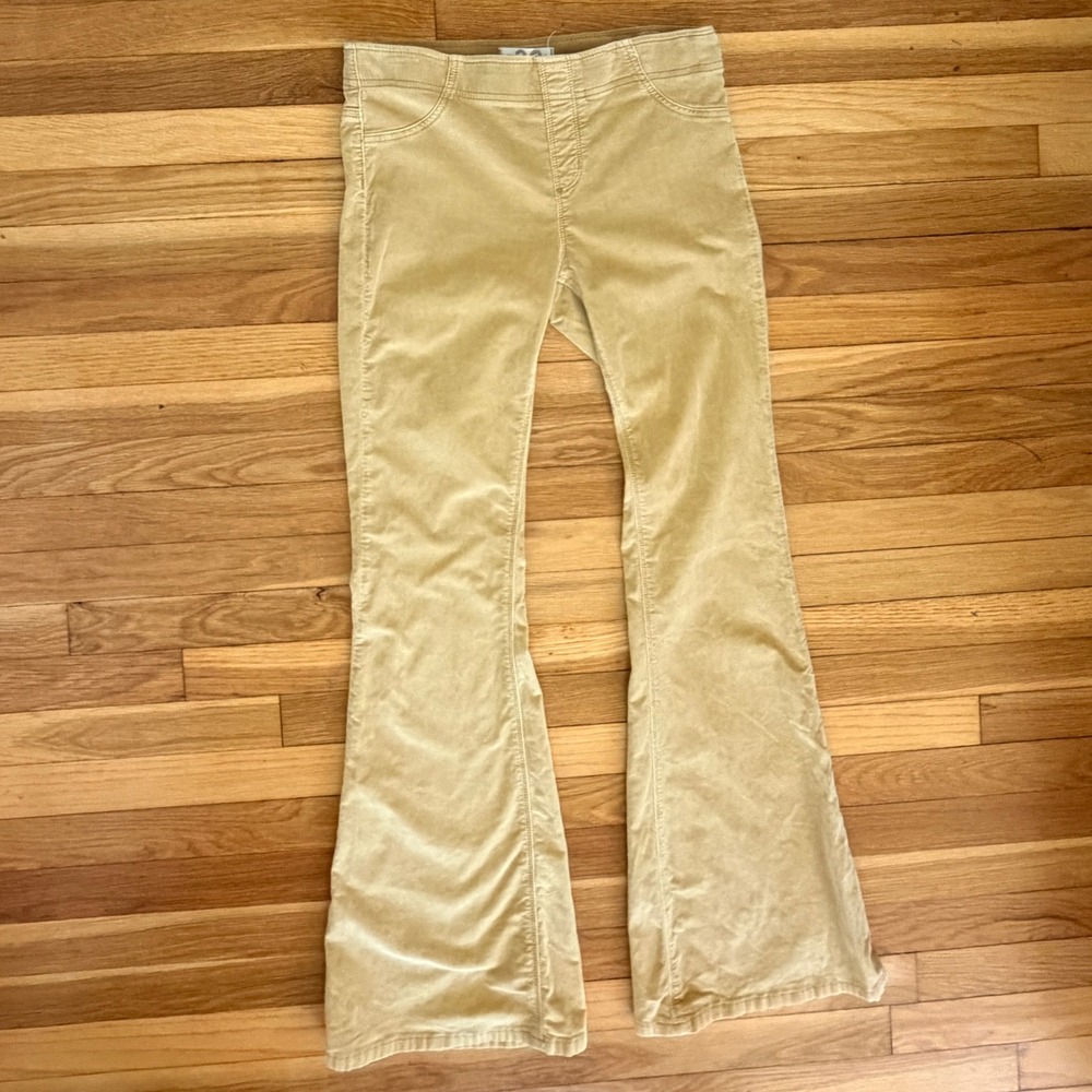 We The Free Penny Corduroy Flare Pants Women 29 Gold Pull On Boho Retro